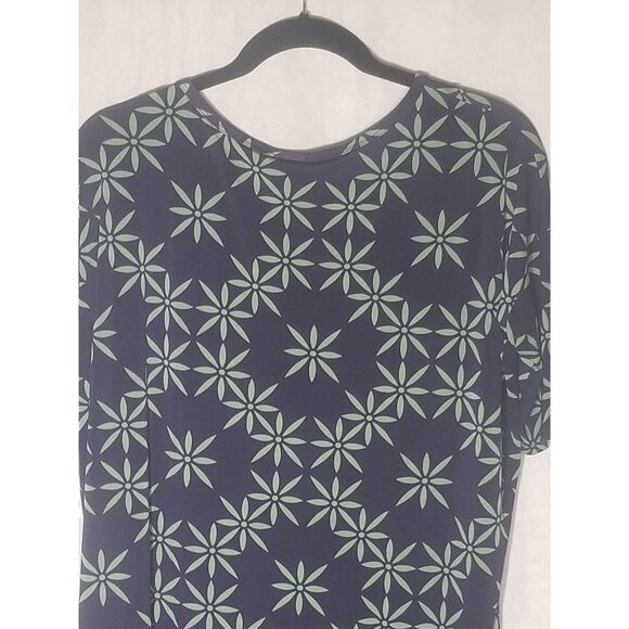 LuLaRoe Irma tunic floral green & purple polyester blend size s height 28" ARMPI - Picture 8 of 12